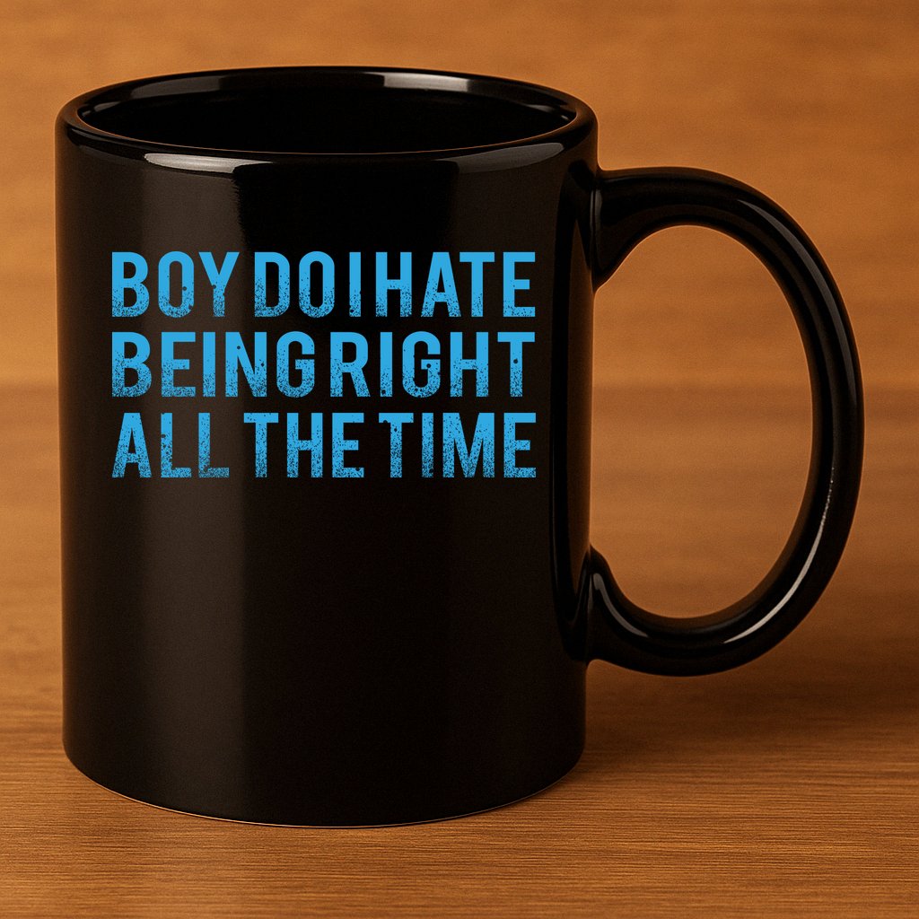 Boy Do I Hate Being Right All The Time 11oz C Handle Ceramic Mug