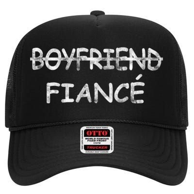 Boyfriend Fiance Engagement Party High Crown Mesh Back Trucker Hat