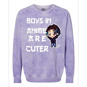 Boys In Anime Are Cuter Colorblast Crewneck Sweatshirt