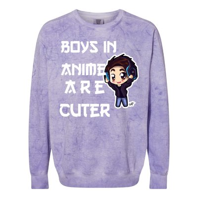 Boys In Anime Are Cuter Colorblast Crewneck Sweatshirt