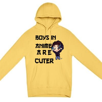 Boys In Anime Are Cuter Premium Pullover Hoodie