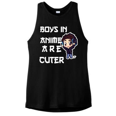 Boys In Anime Are Cuter Ladies PosiCharge Tri-Blend Wicking Tank