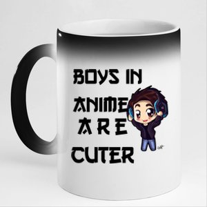 Boys In Anime Are Cuter 11oz Black Color Changing Mug