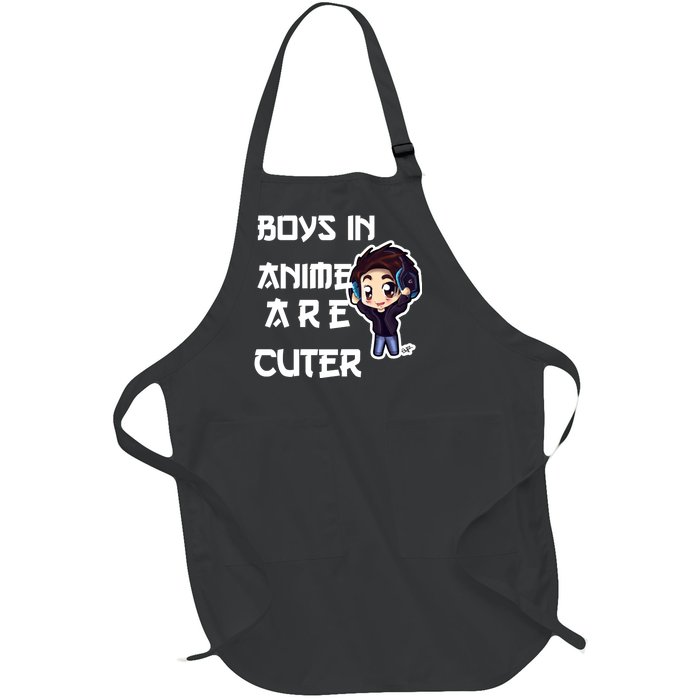 Boys In Anime Are Cuter Full-Length Apron With Pockets