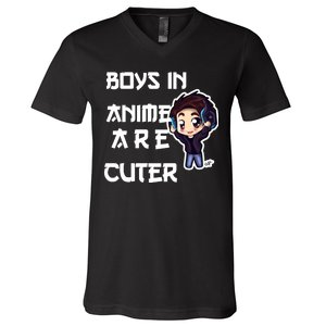 Boys In Anime Are Cuter V-Neck T-Shirt