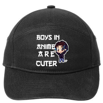 Boys In Anime Are Cuter 7-Panel Snapback Hat