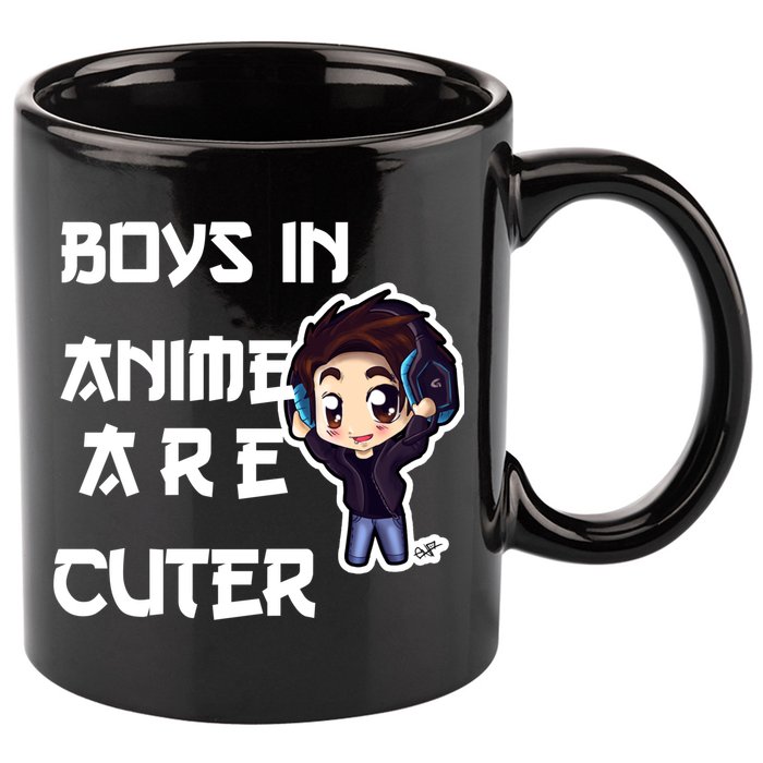 Boys In Anime Are Cuter 11oz C Handle Ceramic Mug