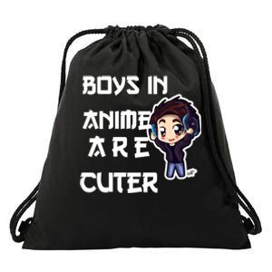 Boys In Anime Are Cuter Drawstring Bag