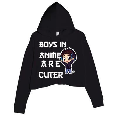 Boys In Anime Are Cuter Crop Fleece Hoodie