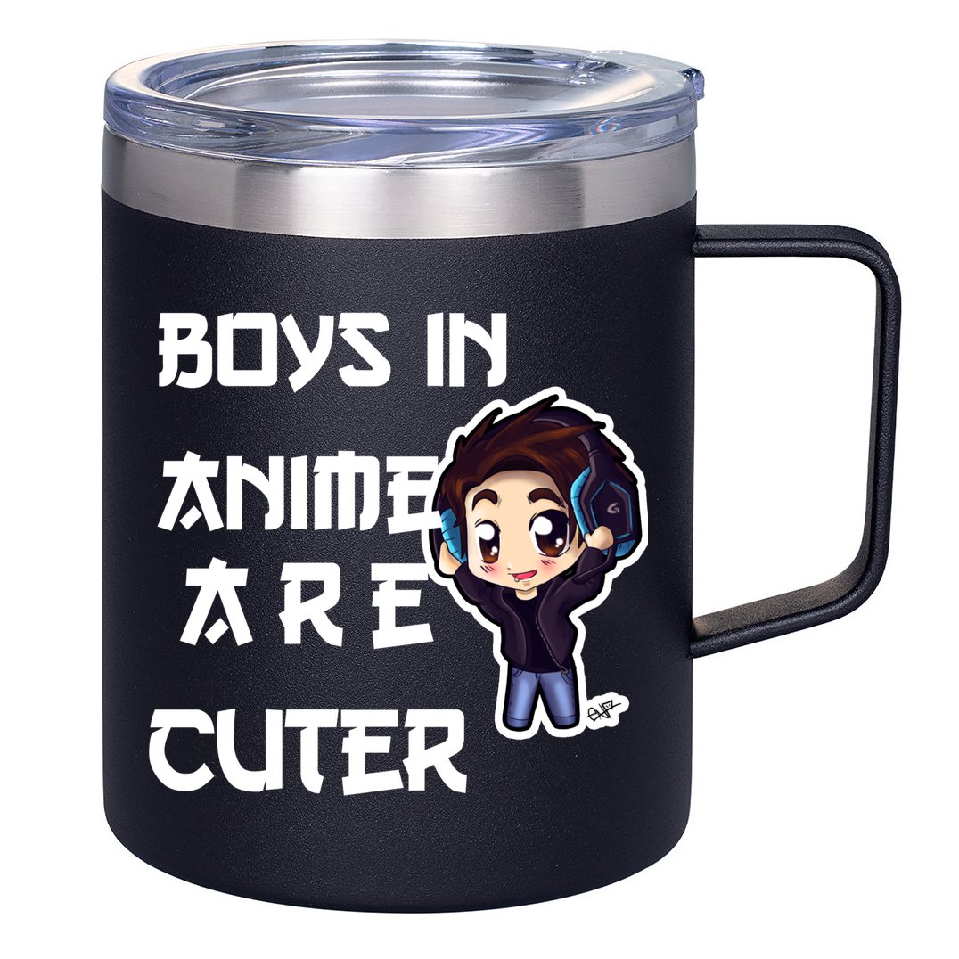 Boys In Anime Are Cuter 12oz Stainless Steel Coffee Mug