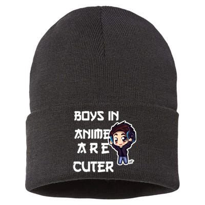 Boys In Anime Are Cuter Sustainable Knit Beanie