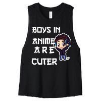 Boys In Anime Are Cuter Women's Racerback Cropped Tank