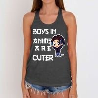 Boys In Anime Are Cuter Women's Knotted Racerback Tank