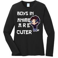 Boys In Anime Are Cuter Ladies Long Sleeve Shirt