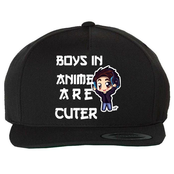 Boys In Anime Are Cuter Wool Snapback Cap