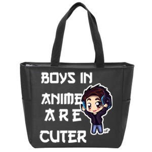 Boys In Anime Are Cuter Zip Tote Bag