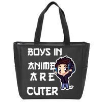 Boys In Anime Are Cuter Zip Tote Bag