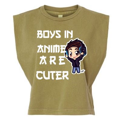 Boys In Anime Are Cuter Garment-Dyed Women's Muscle Tee