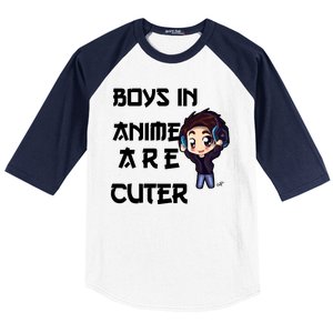 Boys In Anime Are Cuter Baseball Sleeve Shirt