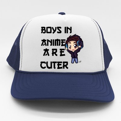 Boys In Anime Are Cuter Trucker Hat