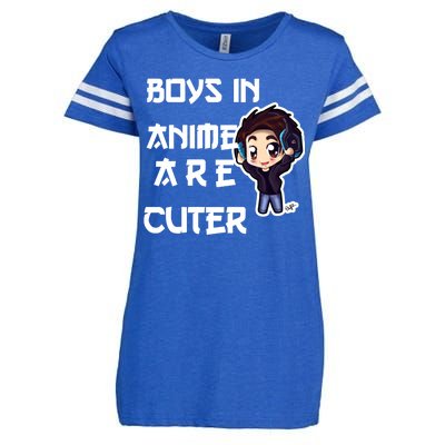 Boys In Anime Are Cuter Enza Ladies Jersey Football T-Shirt