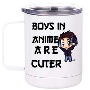 Boys In Anime Are Cuter 12 oz Stainless Steel Tumbler Cup