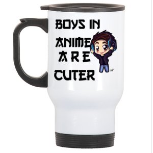 Boys In Anime Are Cuter Stainless Steel Travel Mug