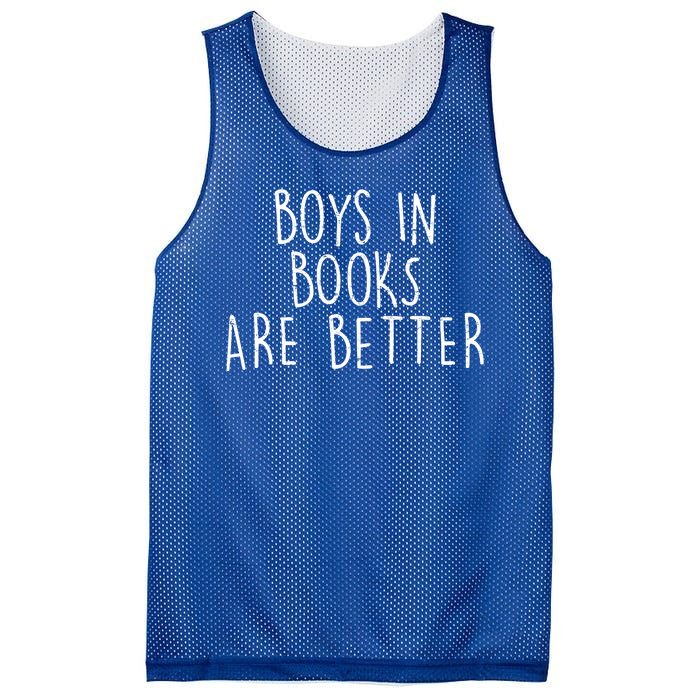 Boys In Books Are Better Funny Mesh Reversible Basketball Jersey Tank