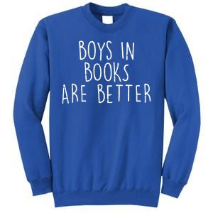 Boys In Books Are Better Funny Tall Sweatshirt