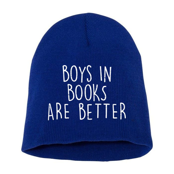 Boys In Books Are Better Funny Short Acrylic Beanie