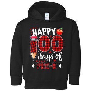 Buffalo Plaid 100 Days Of Pre K funny Teacher lovers Toddler Hoodie