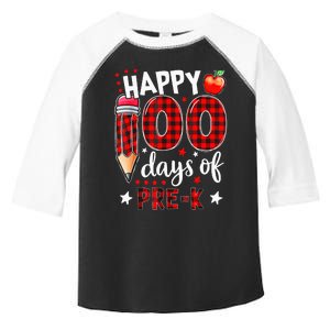 Buffalo Plaid 100 Days Of Pre K funny Teacher lovers Toddler Fine Jersey T-Shirt