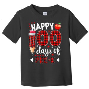 Buffalo Plaid 100 Days Of Pre K funny Teacher lovers Toddler T-Shirt