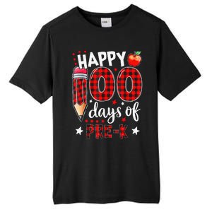 Buffalo Plaid 100 Days Of Pre K 100th Day Of School Teacher Tall Fusion ChromaSoft Performance T-Shirt