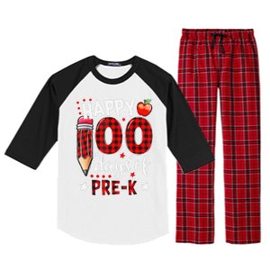 Buffalo Plaid 100 Days Of Pre K 100th Day Of School Teacher Raglan Sleeve Pajama Set