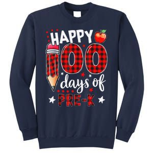 Buffalo Plaid 100 Days Of Pre K 100th Day Of School Teacher Sweatshirt