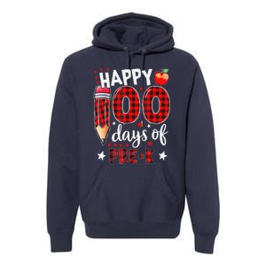 Buffalo Plaid 100 Days Of Pre K 100th Day Of School Teacher Premium Hoodie