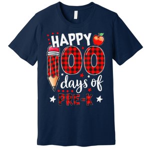 Buffalo Plaid 100 Days Of Pre K 100th Day Of School Teacher Premium T-Shirt