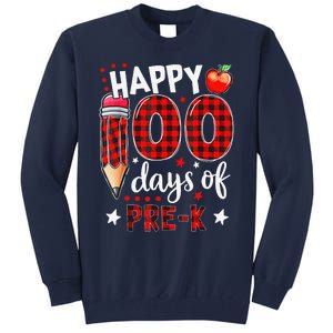 Buffalo Plaid 100 Days Of Pre K 100th Day Of School Teacher Tall Sweatshirt