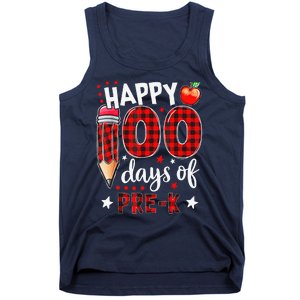 Buffalo Plaid 100 Days Of Pre K 100th Day Of School Teacher Tank Top