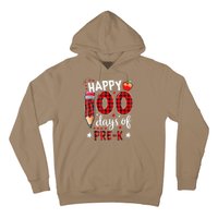 Buffalo Plaid 100 Days Of Pre K 100th Day Of School Teacher Hoodie