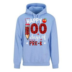 Buffalo Plaid 100 Days Of Pre K 100th Day Of School Teacher Unisex Surf Hoodie