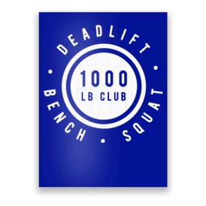 Back Print 1000lb Club Powerlifting Barbell Strong Novelty Cool Gift Poster