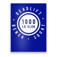 Back Print 1000lb Club Powerlifting Barbell Strong Novelty Cool Gift Poster