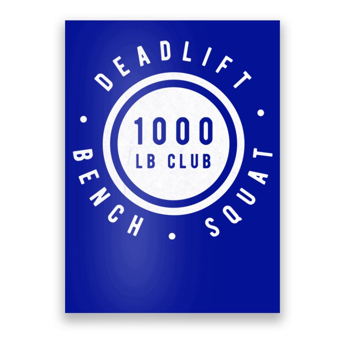 Back Print 1000lb Club Powerlifting Barbell Strong Novelty Cool Gift Poster