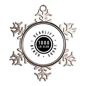 Back Print 1000lb Club Powerlifting Barbell Strong Novelty Cool Gift Metallic Star Ornament