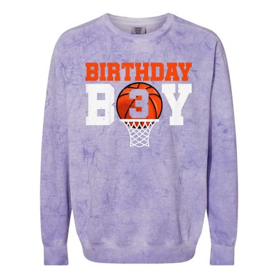 Basketball player 3 Years Old Basketball 3rd Bday Colorblast Crewneck Sweatshirt