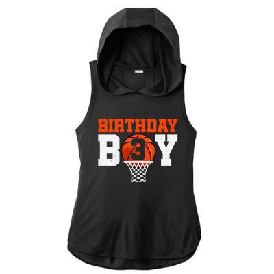 Basketball player 3 Years Old Basketball 3rd Bday Ladies PosiCharge Tri-Blend Wicking Draft Hoodie Tank