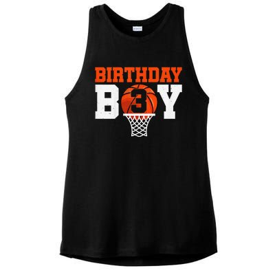 Basketball player 3 Years Old Basketball 3rd Bday Ladies PosiCharge Tri-Blend Wicking Tank