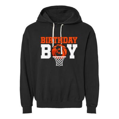 Basketball player 3 Years Old Basketball 3rd Bday Garment-Dyed Fleece Hoodie